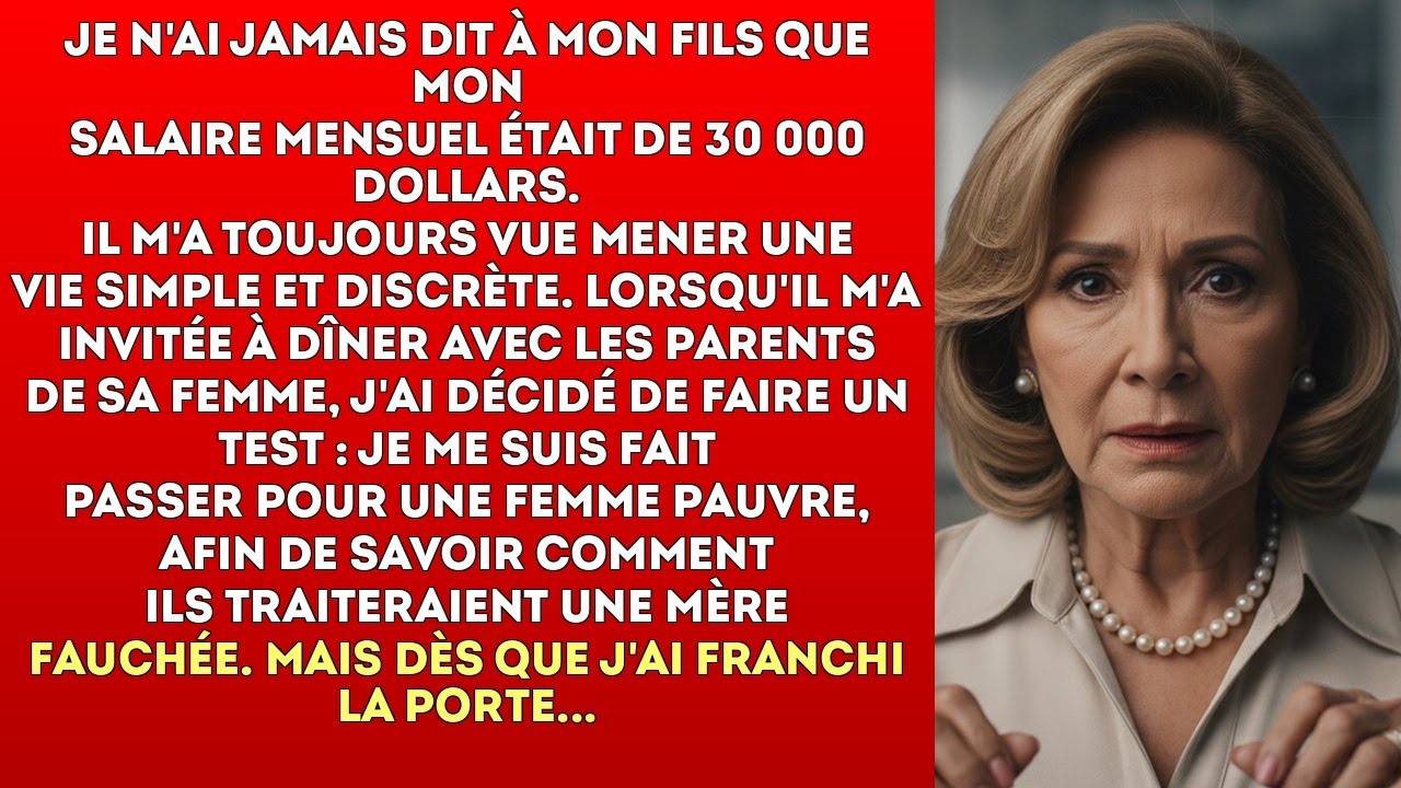 J'ai fait semblant d'être une mère pauvre lorsque j'ai rencontré la famille de ma belle-fille. Ma...