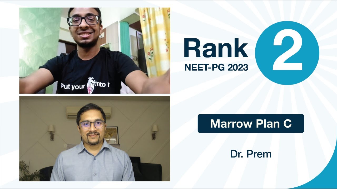 Rank 2 NEET PG'23, Dr Prem (Plan C) used Marrow exclusively & got his desired rank in FIRST attempt
