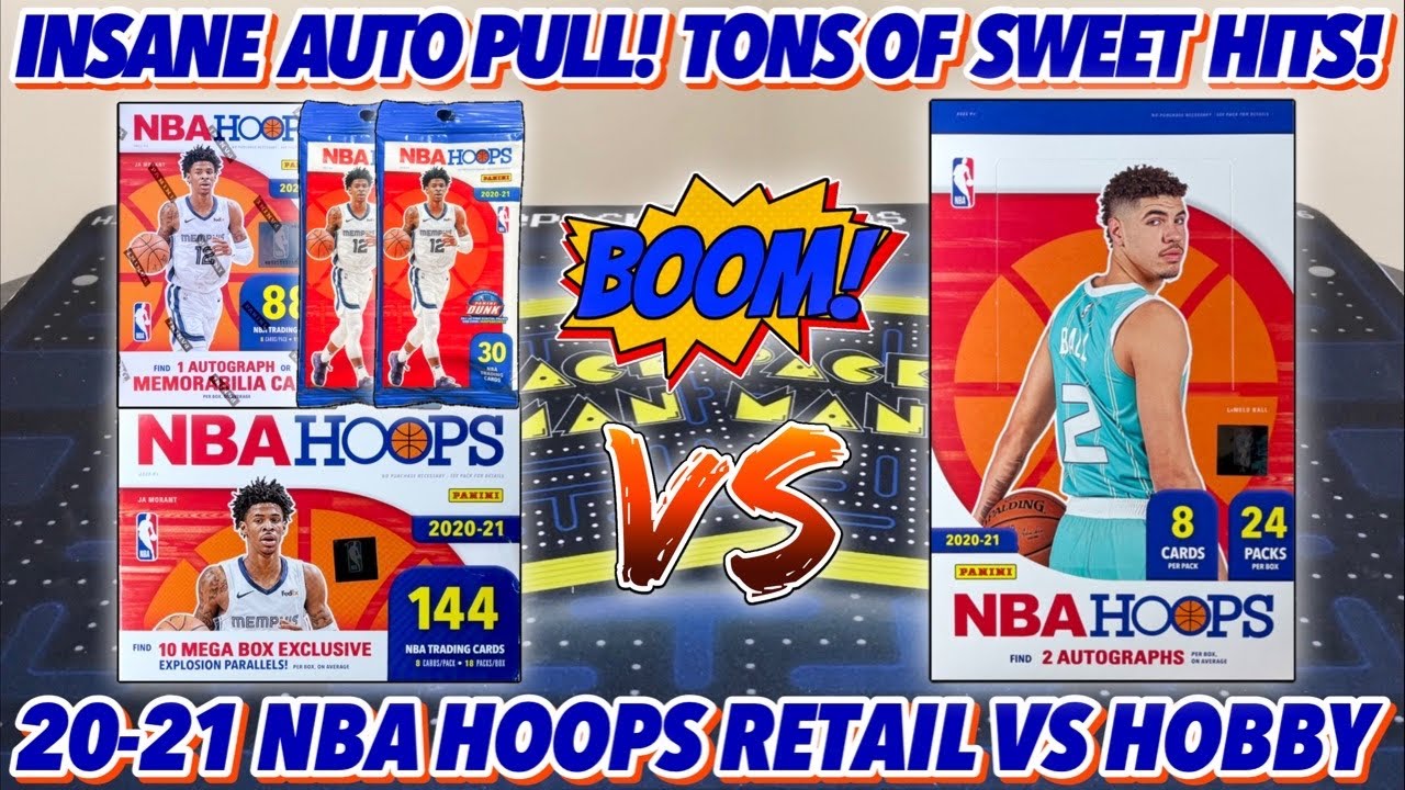 CRAZY RARE AUTO PULL! EPIC BATTLE!🔥 | 2020-21 Panini NBA Hoops Basketball Retail VS Hobby