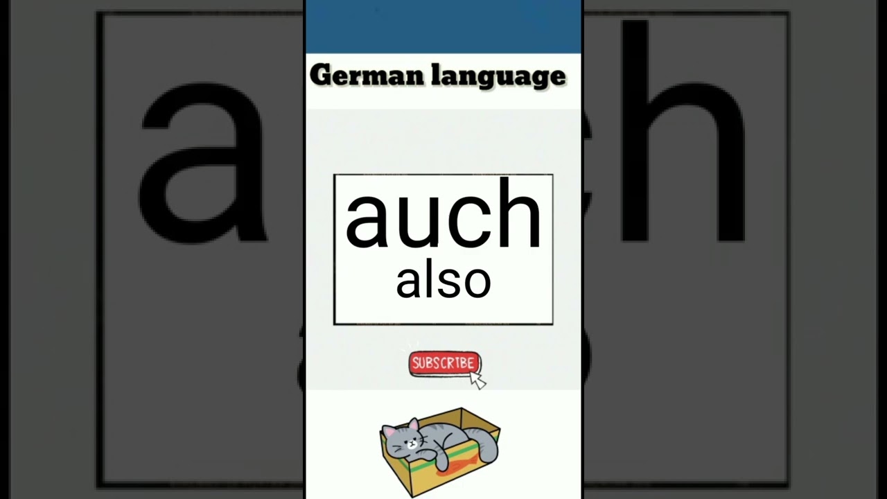 auch( also) german Adverbs