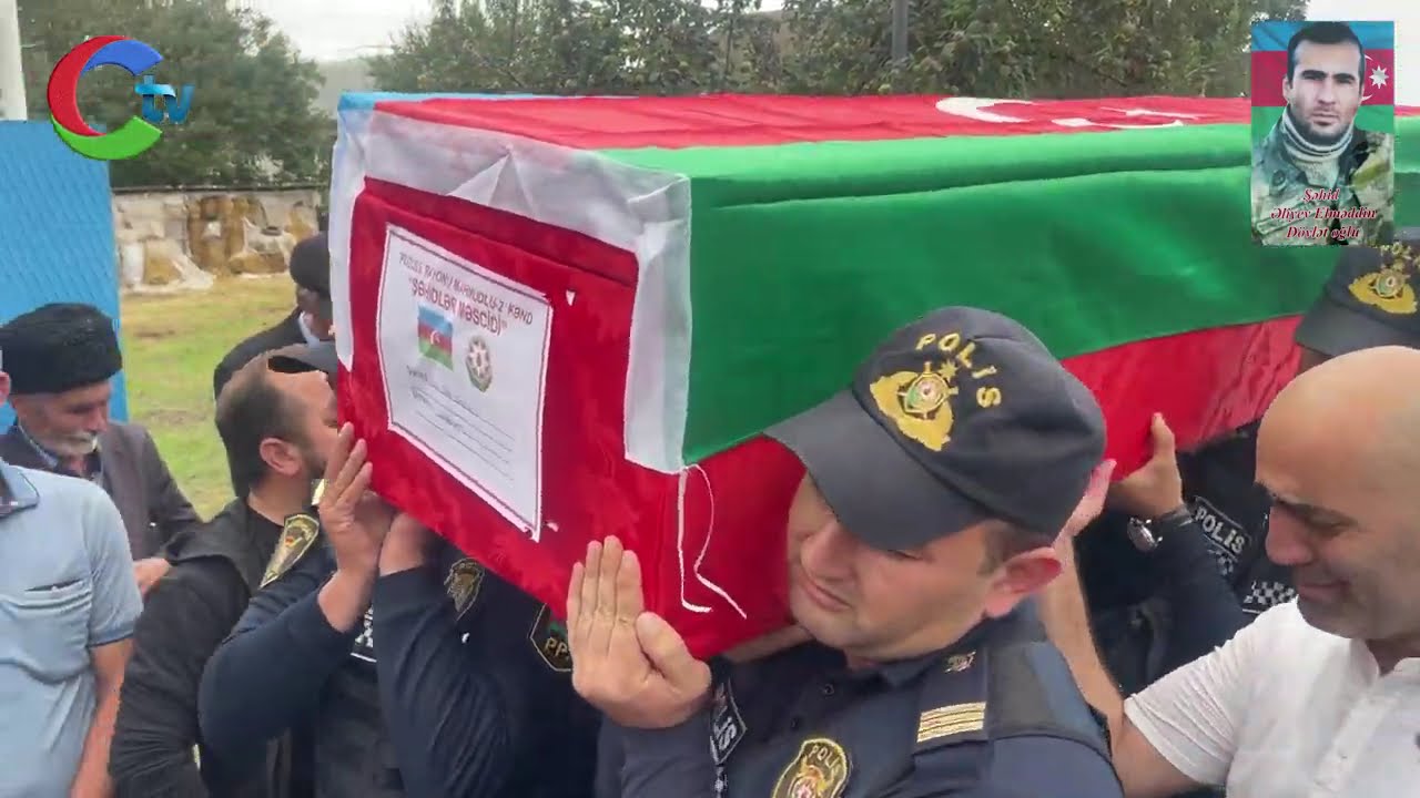 Cəlilabad rayon Göytəpə qəsəbəsi Şəhid Əliyev Elməddin Dövlət oğlunun dəfn mərasimi - 21.09.2023