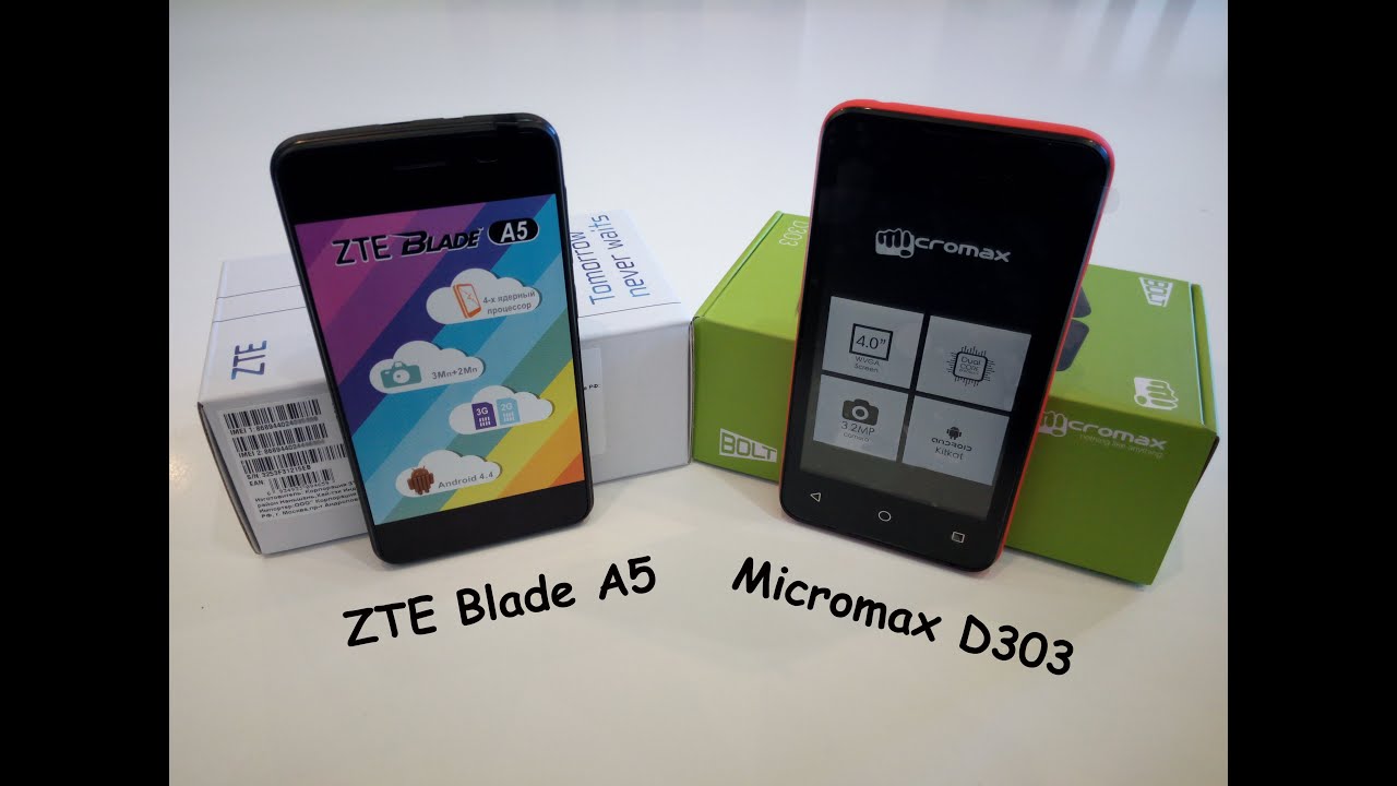 ZTE Blade A5 против Micromax D303