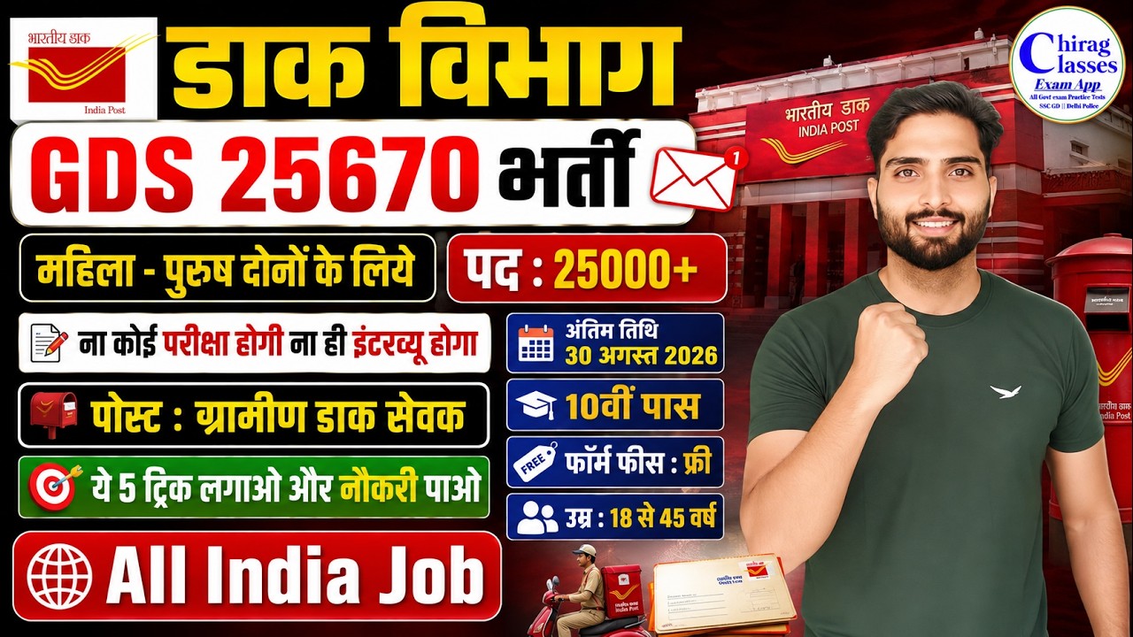 India Post GDS Recruitment 2026 | 25670+ Post | GDS Vacancy 2026 Apply Online