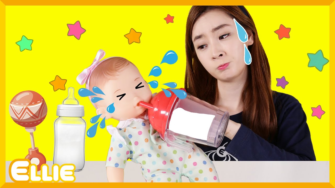 愛麗的kongsuni洋娃娃照顧妹妹kongkongi | 凱利和玩具朋友們 CarrieAndToys