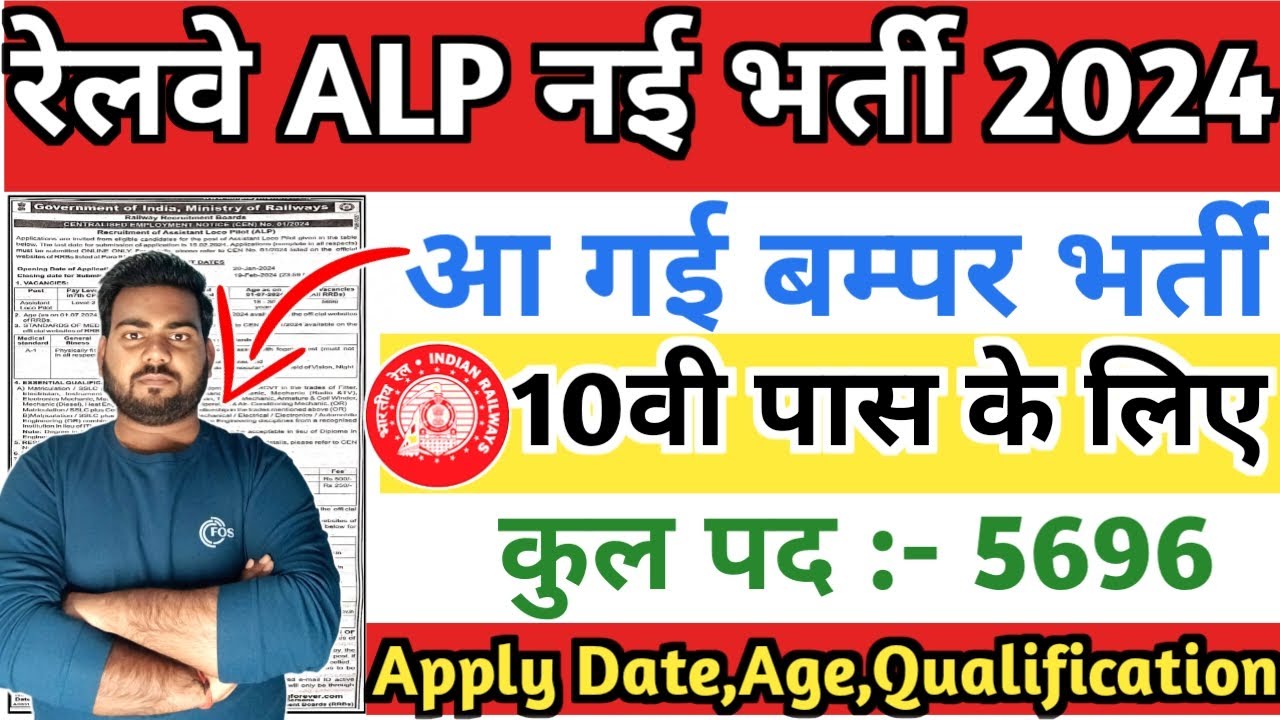 Railway Loco Pilot Vacancy 2024 | Railway ALP New vacancy 2024 | RB Assistant Loco Pilot Bharti 2024
