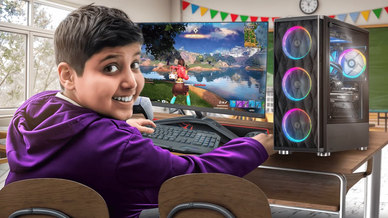 لعبت فورت نايت في مدرسه😂💔 !(انصدمو الطلاب من لعبي 😂)