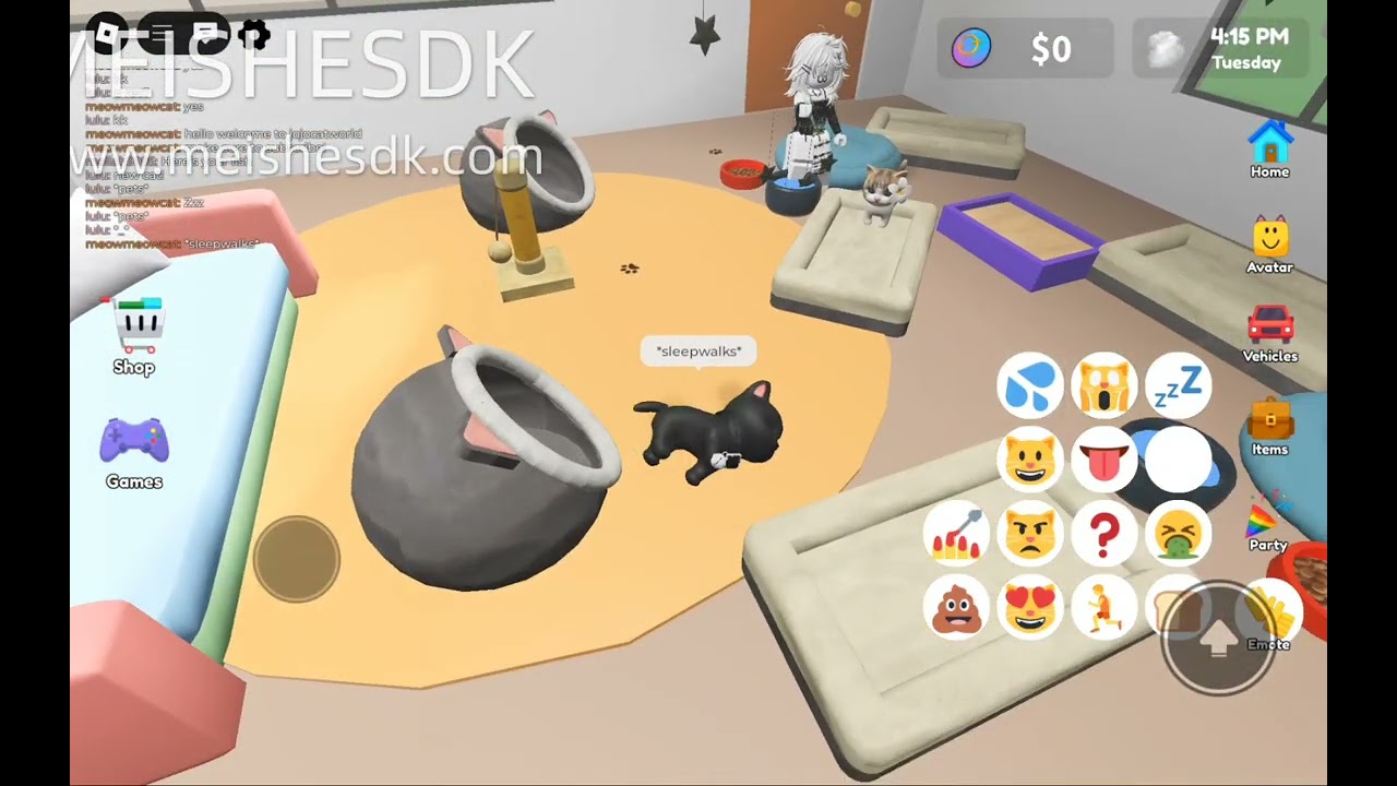 Pet party RP with friends as a cat