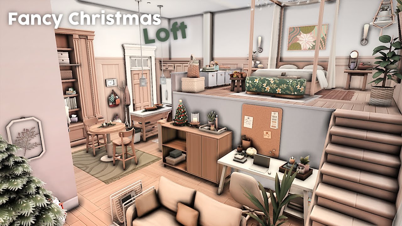 Fancy Christmas Loft 🎄🎅  // The Sims 4: Speed Build // No CC
