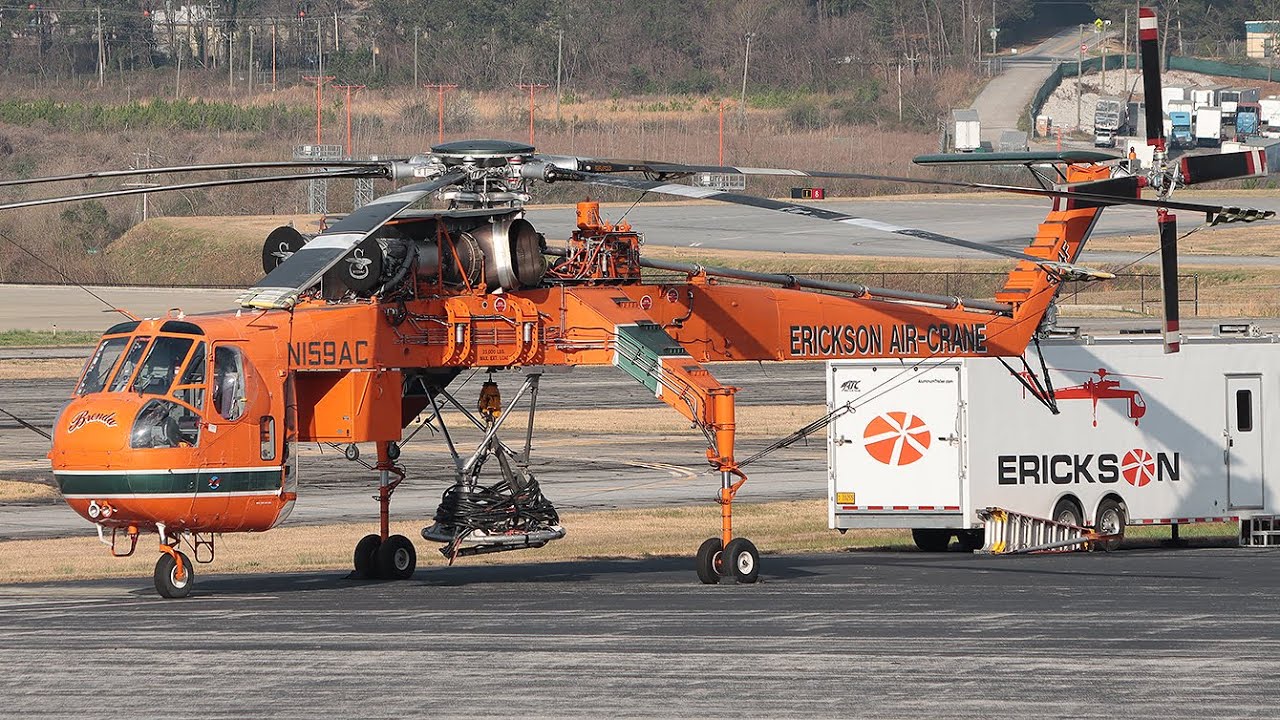 Rare Sikorsky-Erickson Air Crane - 'Incredible Monster @ KFTY #helicopter