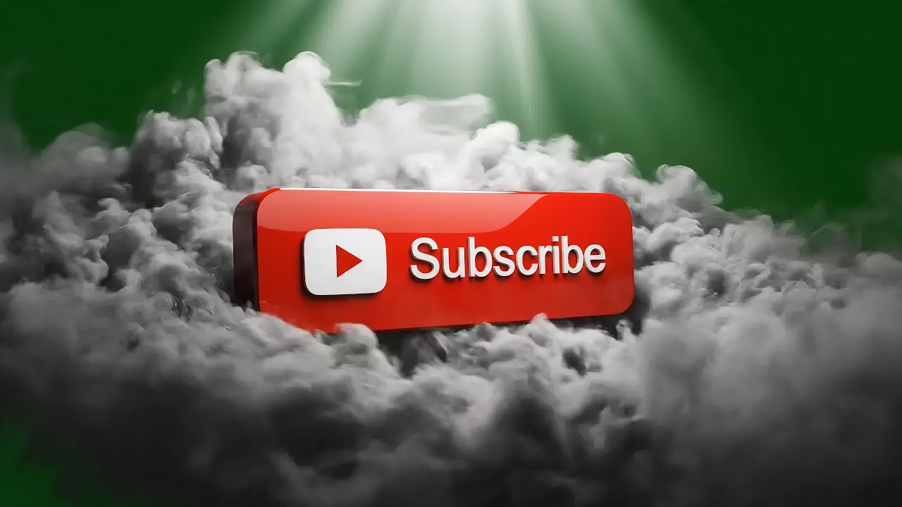 Epic Smoke Cloud Subscribe Button Green Screen