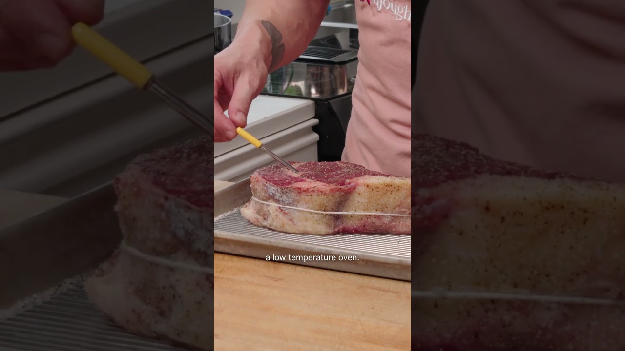 Reverse seared steak for two. Full recipe on my main.