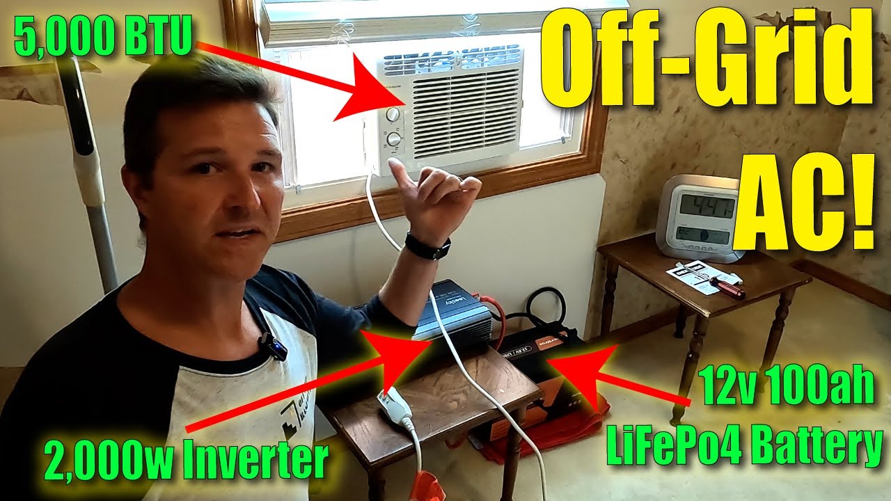 How long can you power a 5,000btu air conditioner with a 12v 100ah Lifepo4 battery?  Let's find out!