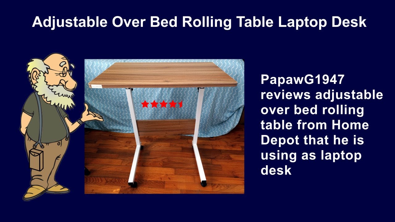 Adjustable Over bed rolling Table Laptop Desk Review