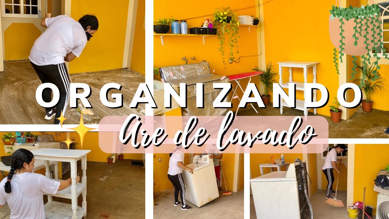 ORGANIZANDO MI ÁREA DE LAVADO 🧼 LAVANDO EL PISO | PONIENDO REPISAS | PINTANDO MI MESA👌🏻| Sarahí