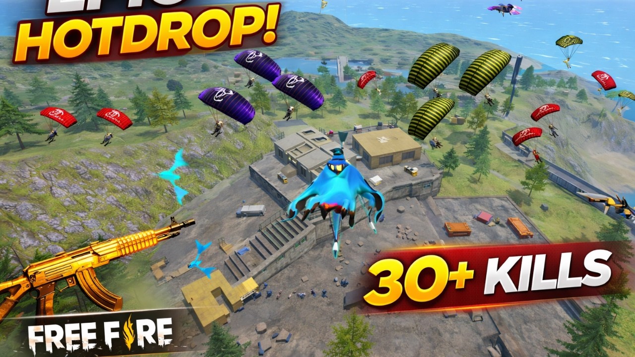 FREE FIRE SOLO VS SQUAD 😈 | EPIC HOTDROP + 30+ KILLS GAMEPLAY