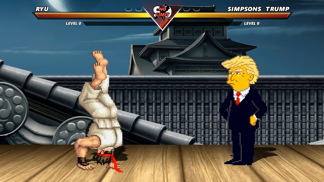 ULTIMATE RYU vs SIMPSONS TRUMP - Amazing epic fight battle !
