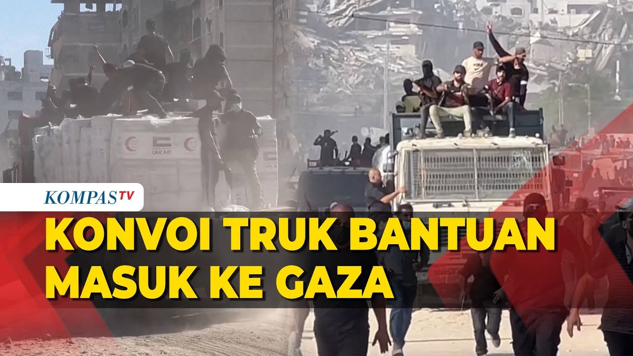 Truk Bantuan Masuk Gaza, Warga Palestina Bersorak