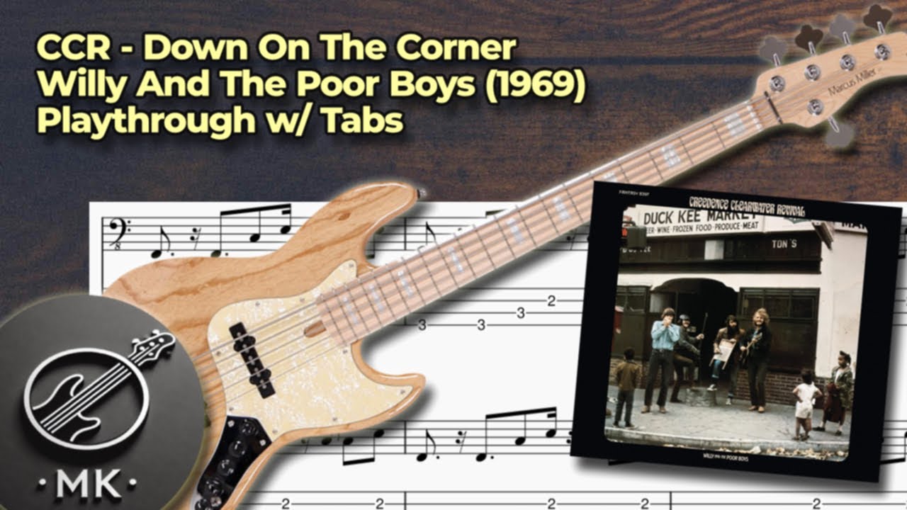 Creedence Clearwater Revival - Down On The Corner (Bass Cover) (Lesson w/ Tabs)