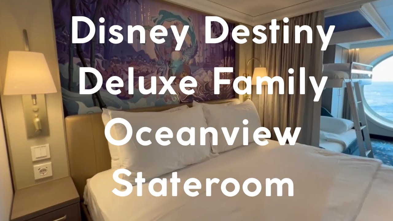 Disney Destiny Deluxe Family Oceanview Stateroom Tour 