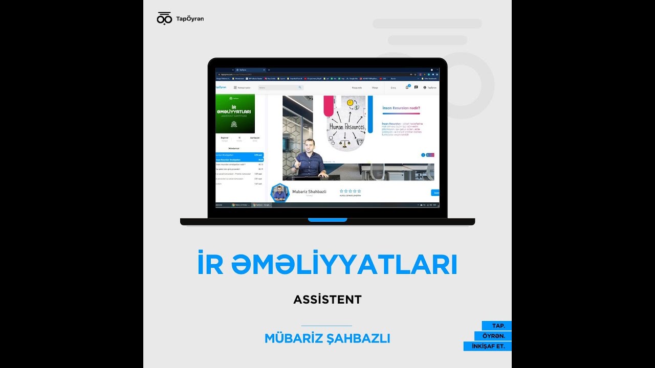 Insan Resursları Əməliyyatları nümunə dərs videosu, ilk dərs (linklər aşağıda)