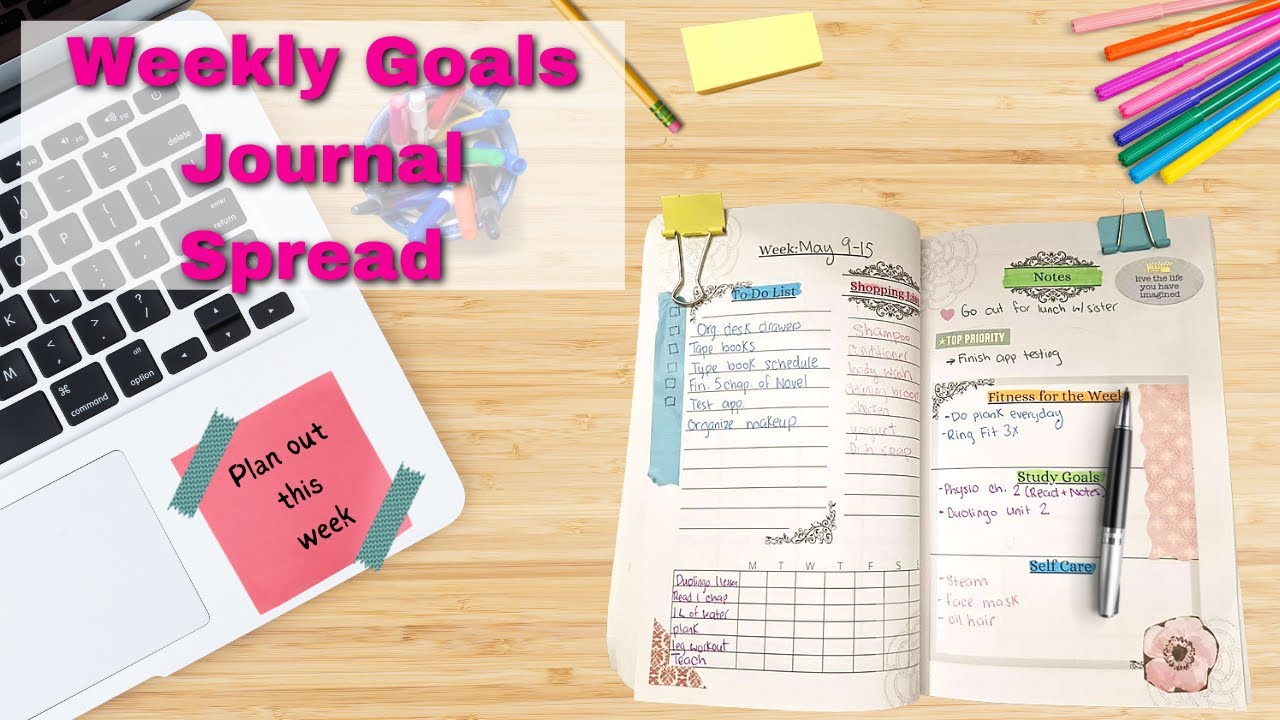 Journal: weekly goals spread quick planning
