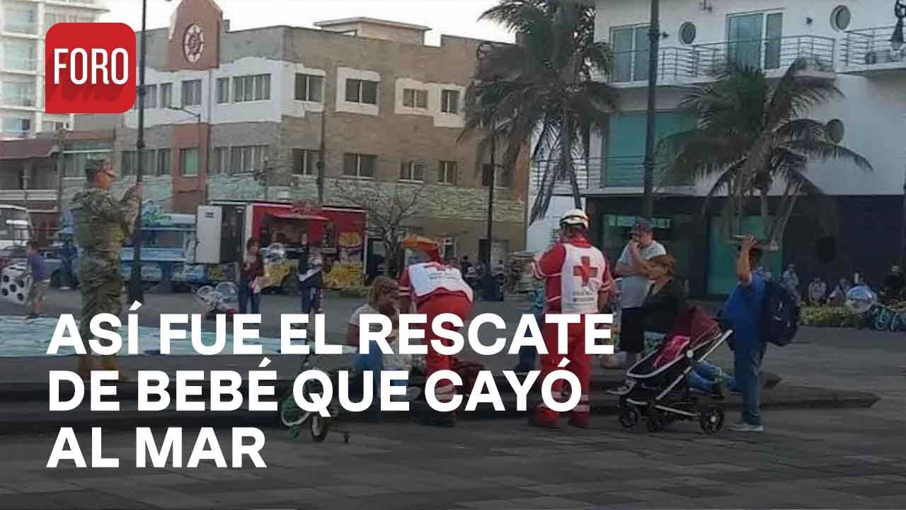 Bebé cae al mar en el malecón de Veracruz y lo rescatan elementos de la policía naval - Las Noticias
