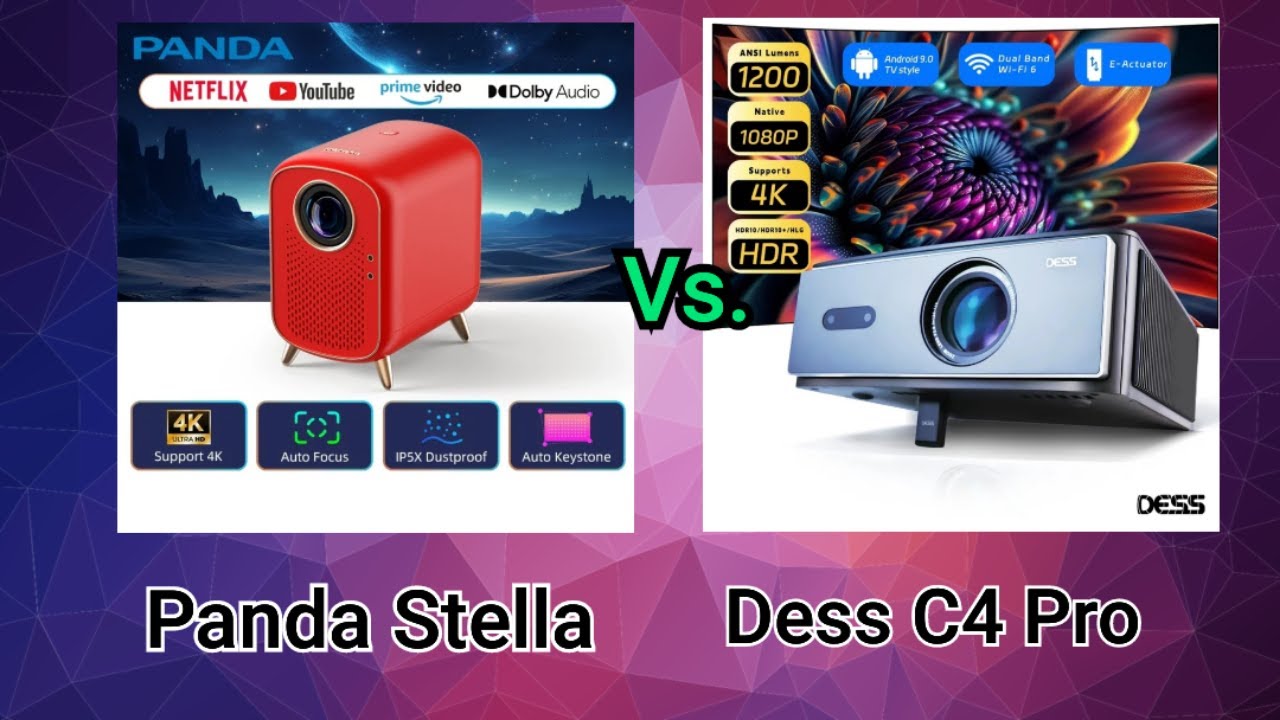 Panda Stella vs. Dess C4 Pro por&oacute;wnanie wyświetlanego obrazu przez projektory Led