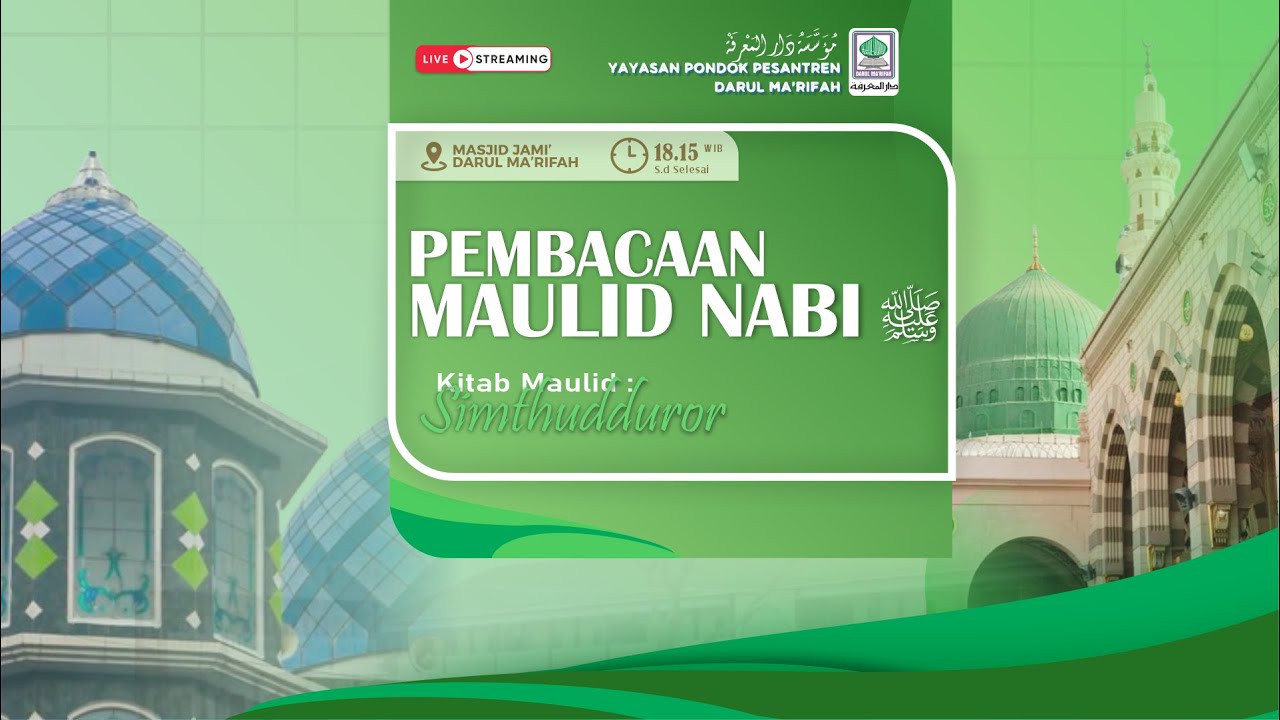 🔴LIVE - Pembacaan MAULID SIMTHUDDUROR di Masjid Jami Darul Ma'rifah Sampit.