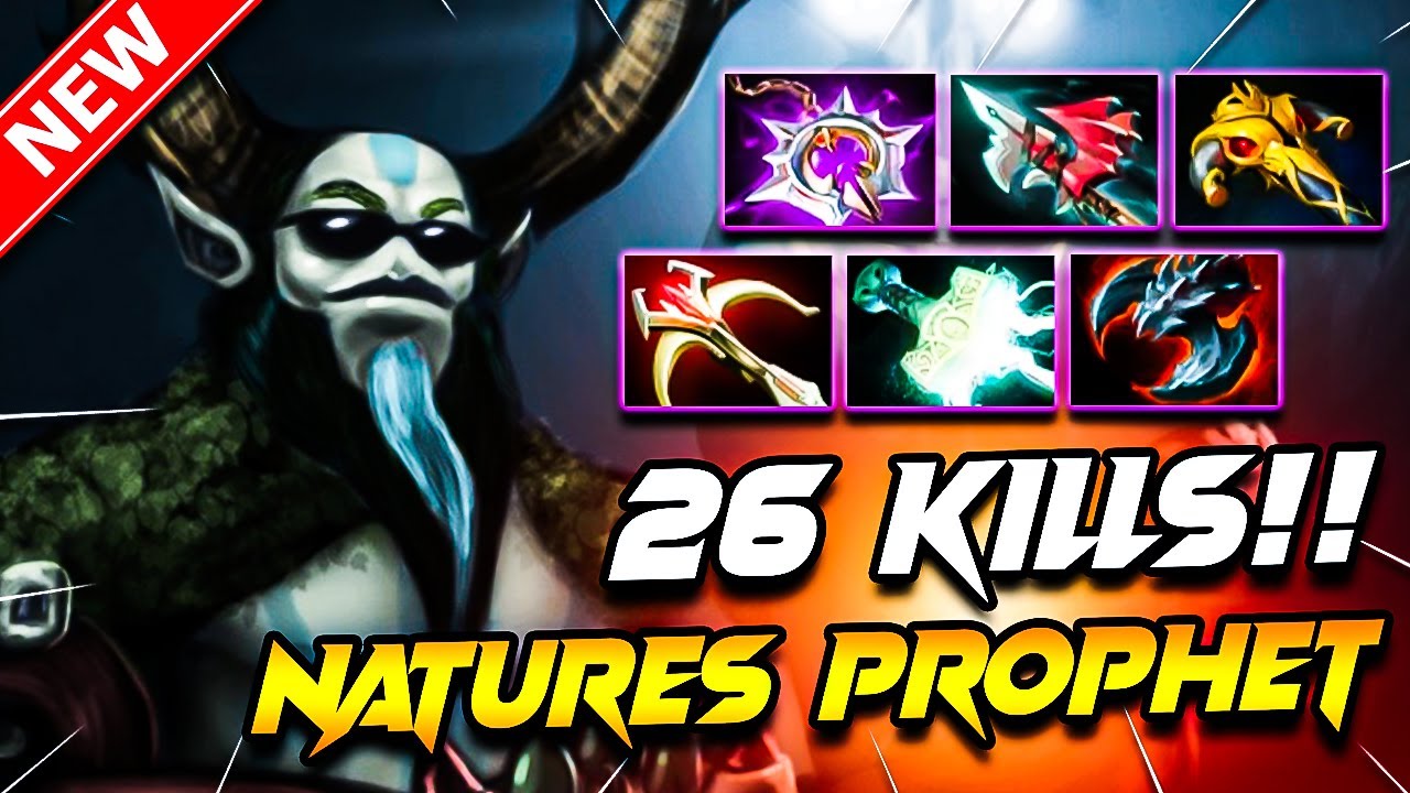 Dota 2 NATURES PROPHET Gameplay | (x26 Kills) Natures Prophet DOTA 2 Carry Build Pro Gameplay 7.39