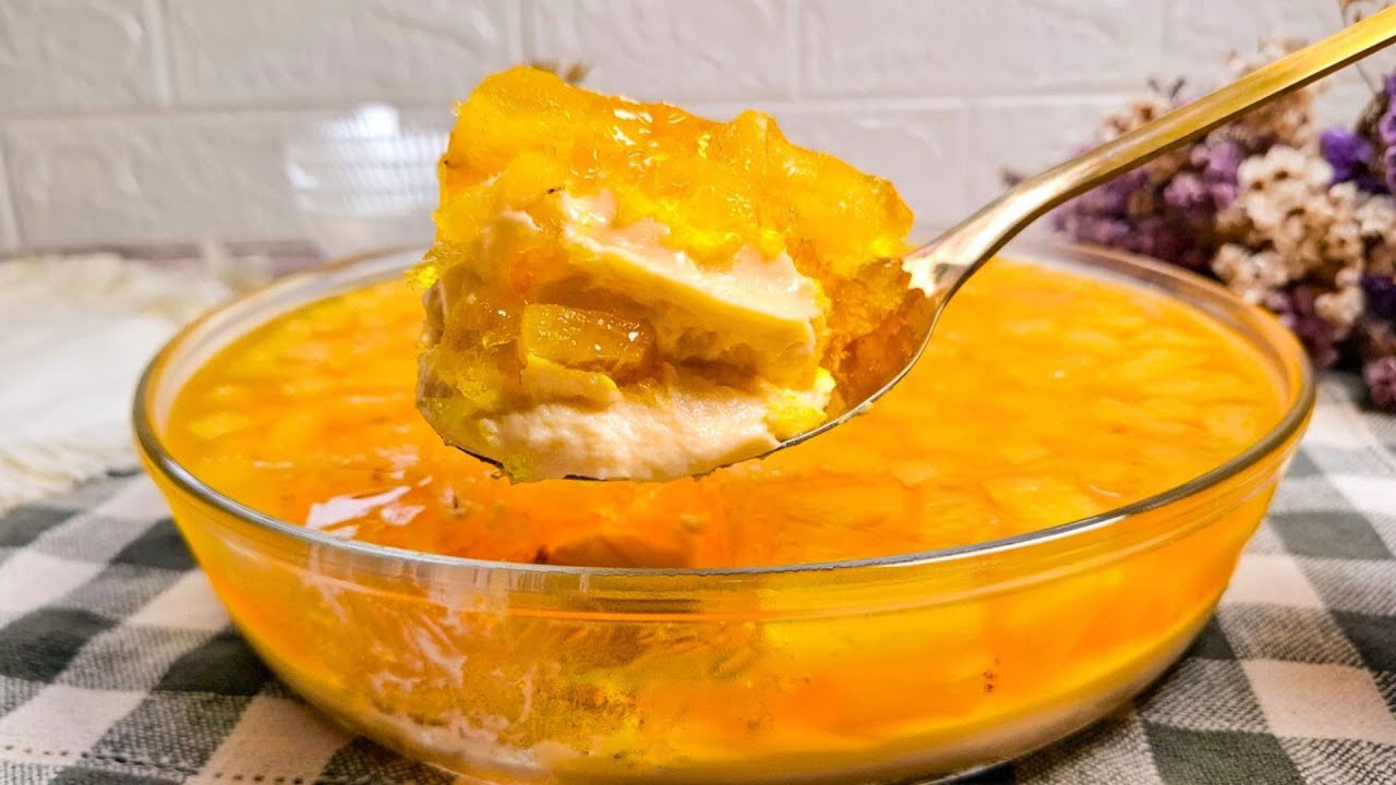 Gelado de abacaxi com gelatina - DELÍCIA DE RECEITAS