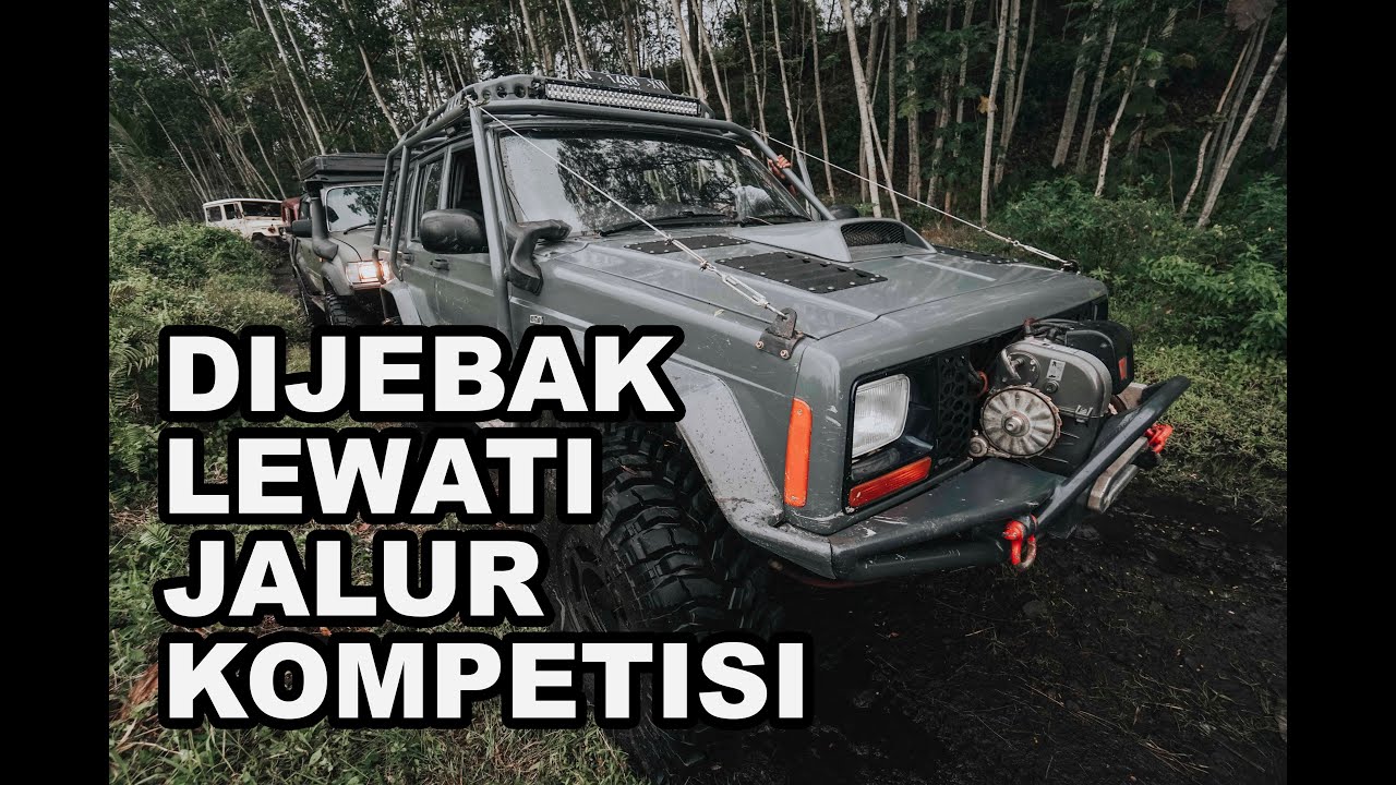 Land Cruiser 80 Series dan Cherokee  dijebak lewat Jalur kompetisi Offroad