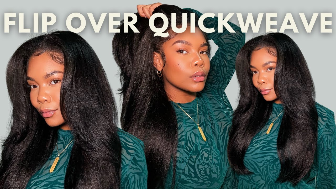 Kinky Straight Flip Over Quick Weave | Extremely Detailed | Travel & Life Update | Asteria Hair