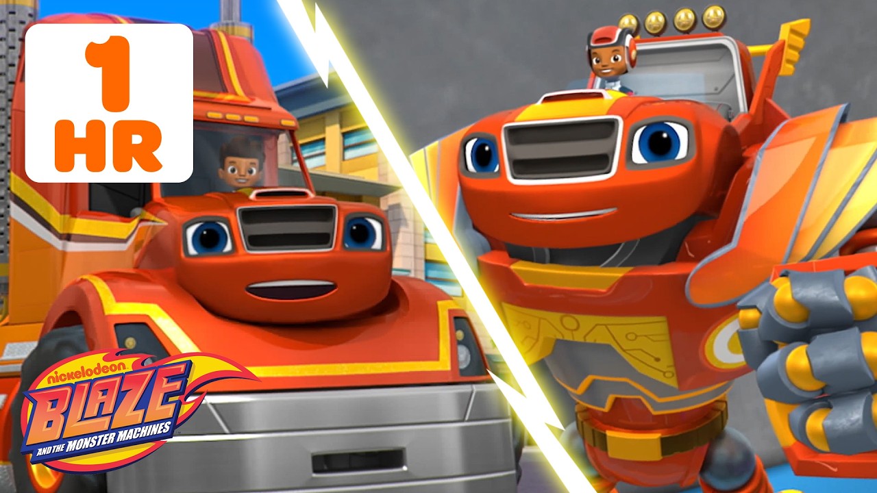 BIG RIG BLAZE VS. ROBOT BLAZE: Transformation Missions & Rescues! 🚚 | Blaze and the Monster Machines