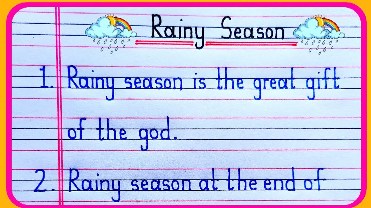 Rainy Season Essay 10 lines | 10 lines on Rainy Season in English | Essay on Rainy Season in English
