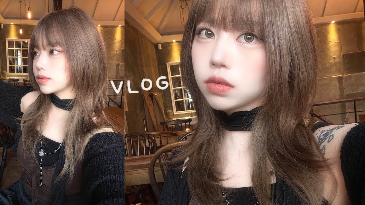 탈색 질렀다••🤎 이쁘다고 칭찬 100번 들은 [밀크 베이지 염색+허쉬컷] 미용실 브이로그!