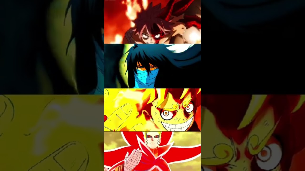 The Big 4 Of Anime Ichigo(Bleach) Natsu(Fairy Tail) Luffy(One Piece) Naruto