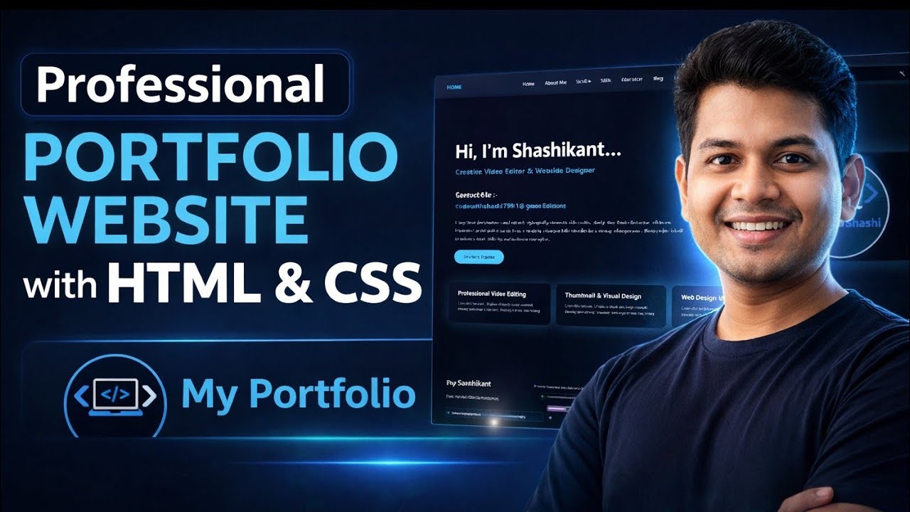 Modern Portfolio Website Using HTML & CSS | Dark UI Design | CWS Portfolio
