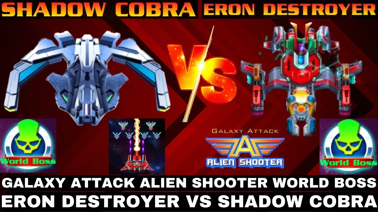 Galaxy Attack Alien Shooter: Shadow Cobra vs Eron Destroyer Boss Fight!