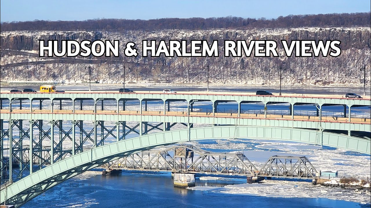 🔴NYC LIVE CAM🚆Amtrak Along the Frozen Hudson & Harlem Rivers + City Sounds ASMR