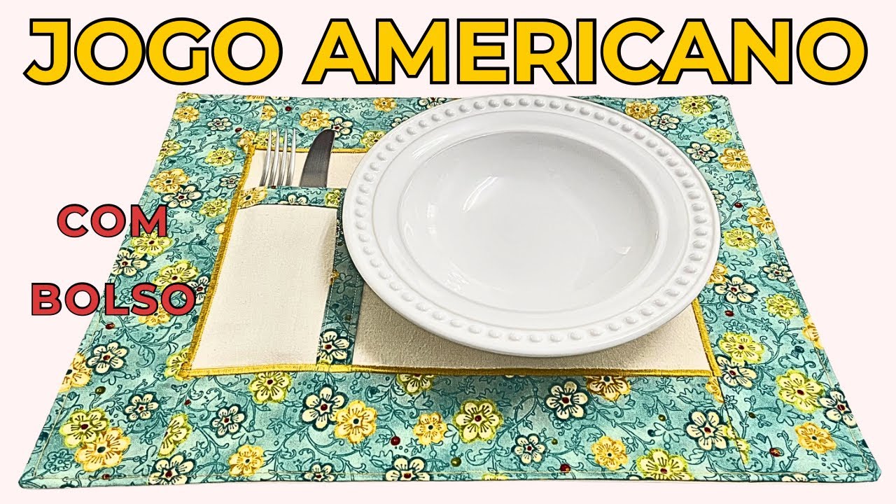 🍽️Como Fazer Jogo Americano com Bolso | passo a passo 🧵