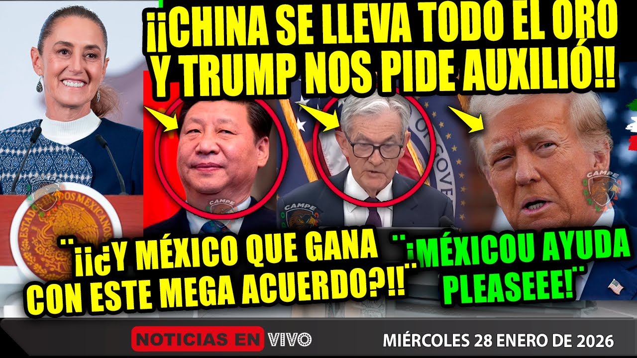 SE ACABÓ! TRUMP PIDE AUXILIO A MÉXICO ¡CHINA SE ESTA LLEVANDO TODO EL ORO ANTE CAIDA DEL DÓLAR!