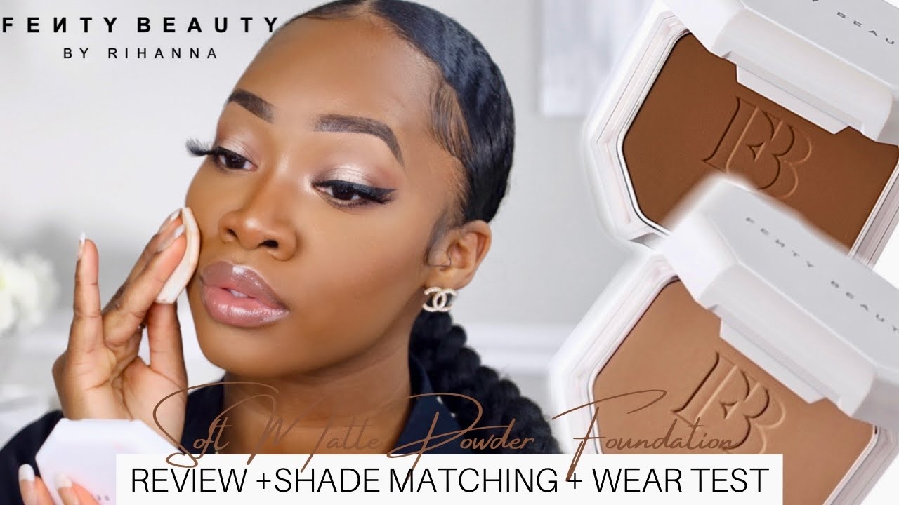 FENTY BEAUTY Soft Matte Powder Foundation REVIEW + WEAR TEST | Maya Galore