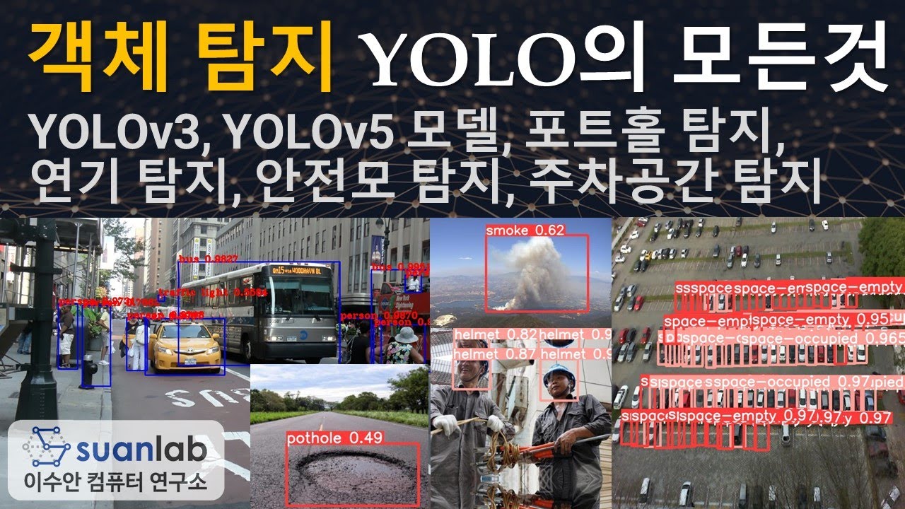 객체 탐지 Object Detection  - YOLO의 모든것 / 포트홀 탐지, 연기 탐지, 안전모 탐지, 주차공간 탐지