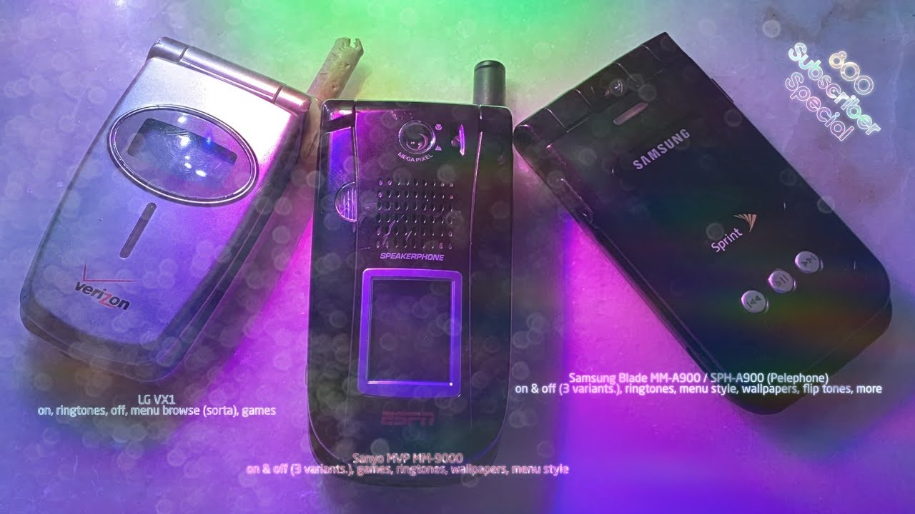 Samsung SPH-A900 (Pelephone), Sanyo MVP, and LG VX1 on & off, ringtones, wallpapers, games, more