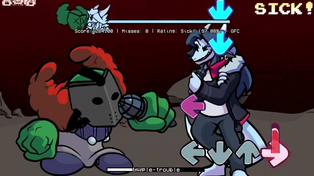 fnf song triple-trouble but tree, whitty, tricky, tabi and ace sing it