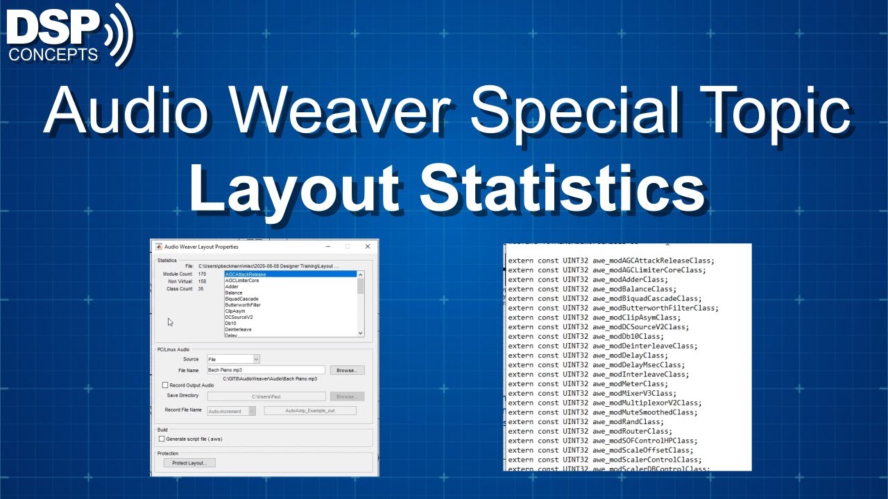 Audio Weaver Designer: Layout Statistics