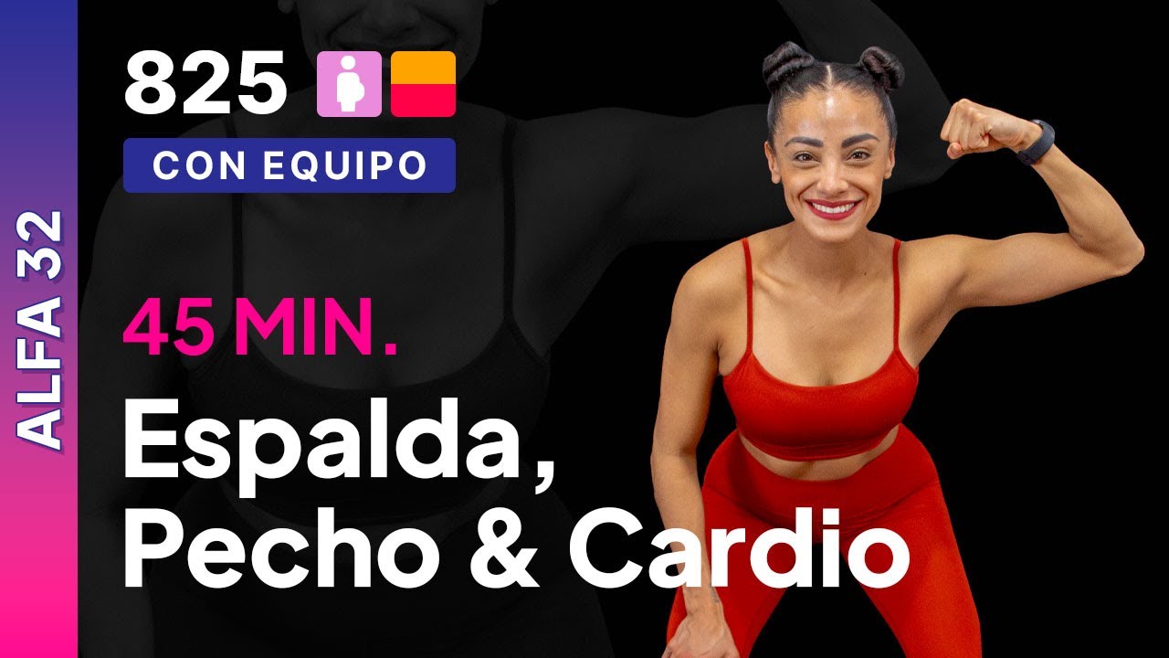 Día 5 Alfa-32 | Pecho, espalda & cardio | Rutina para espalda fuerte | Ejercicio con mancuernas