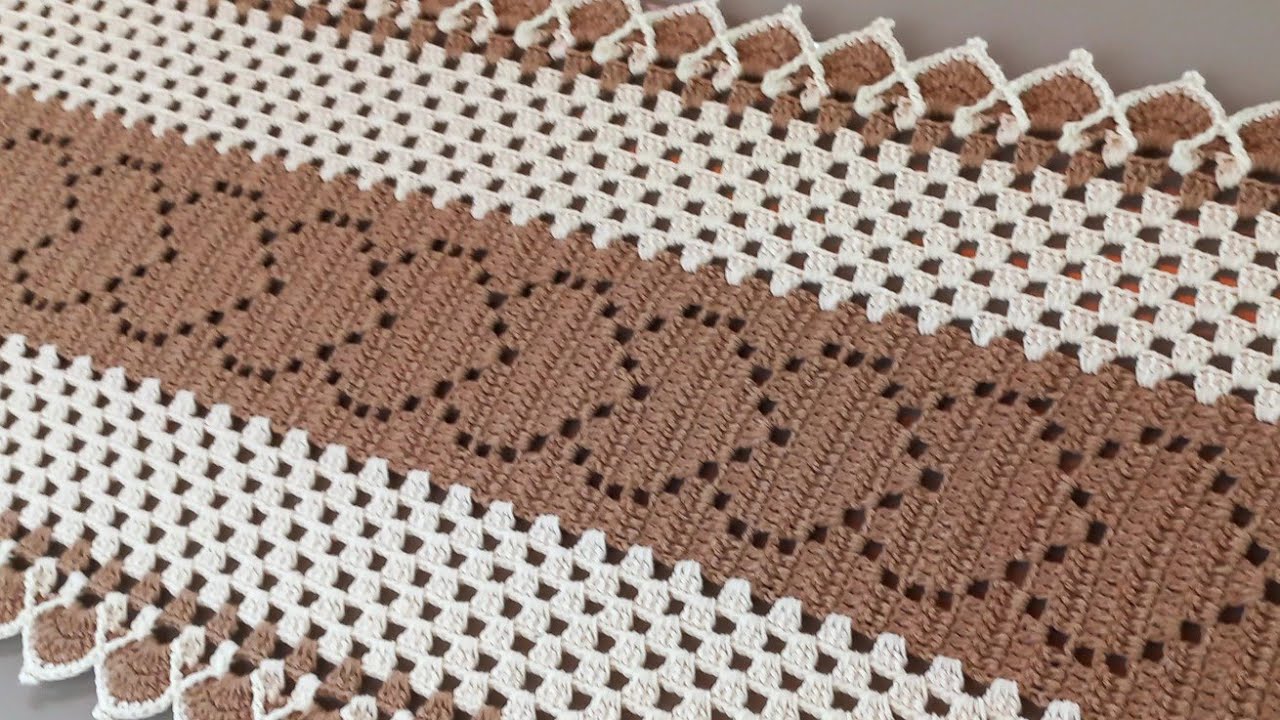 🧶PASSADEIRA OU CAMINHO DE MESA CAPUCCINO SIMPLES E FÁCIL, VÍDEO AULA COMPLETA