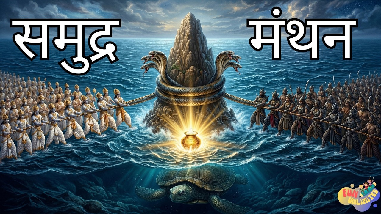 समुद्र मंथन | देवता और असुर की रोचक कथा | Hindi Animated Mythology Story for Kids