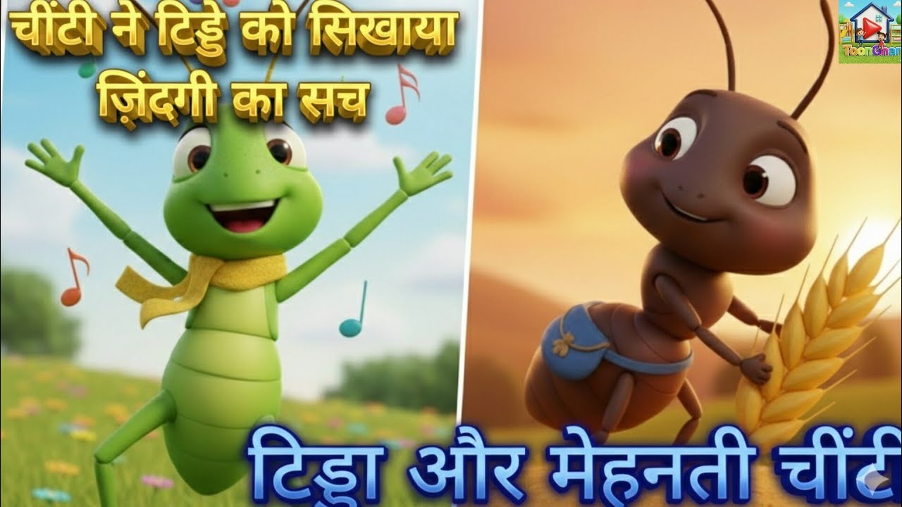  टिड्डा और चींटी की कहानी | Hindi Moral Story | Ant and Grasshopper Story in Hindi | 